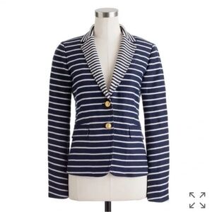 J. Crew Schoolboy Blazer Nautical Mixed Stripe Button Down Anchor size 4 39921